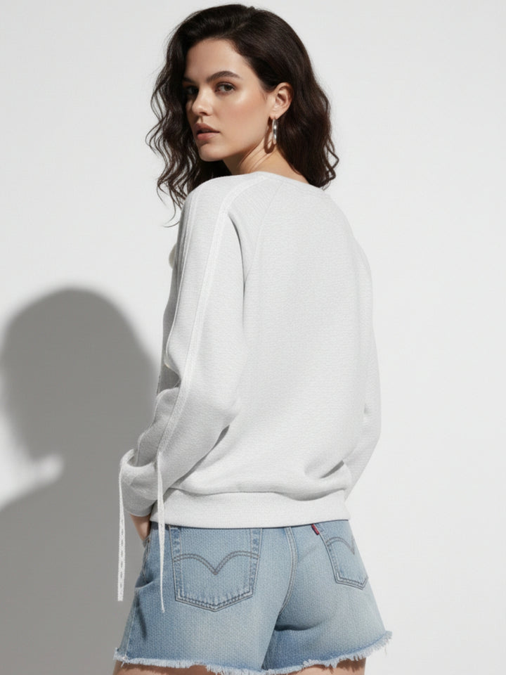 Off White Graphic Printed Oversized Sweatshirt