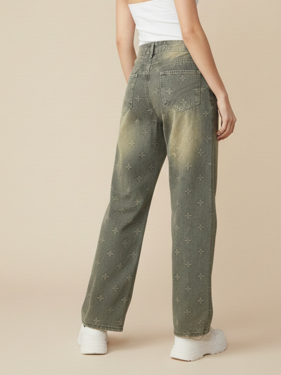Grey Icey Washed Baggy Jeans