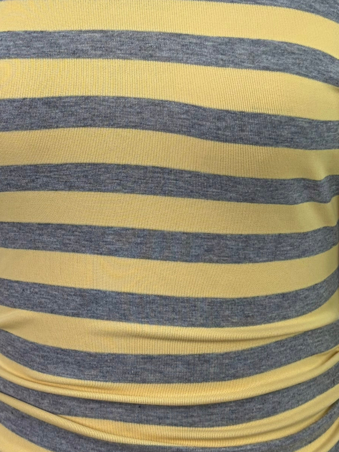 Yellow Off-Shoulder Striped Fitted Top