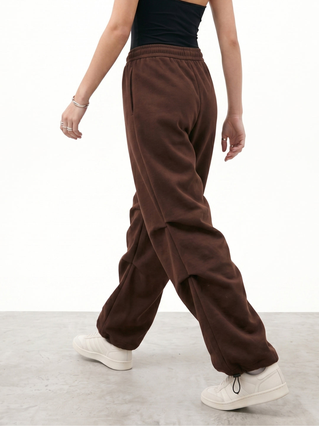 Brown High Waist Seam Detail Pant