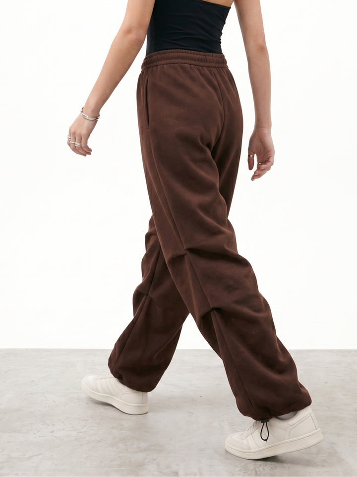 Brown High Waist Seam Detail Pant