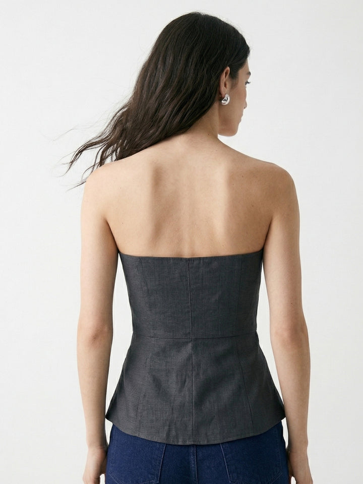 Charcoal Structured Tube Top
