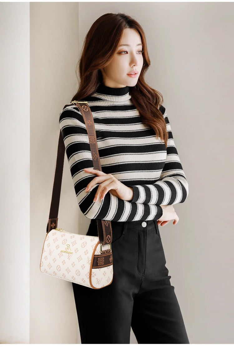 Black Striped Flat Knit Top