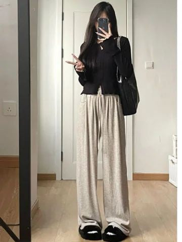Beige Solid High Waist Jogger