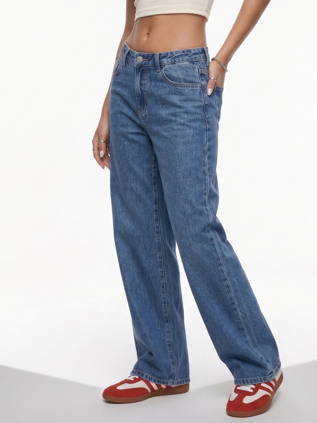 Light Blue High Waist Wide Leg Jeans