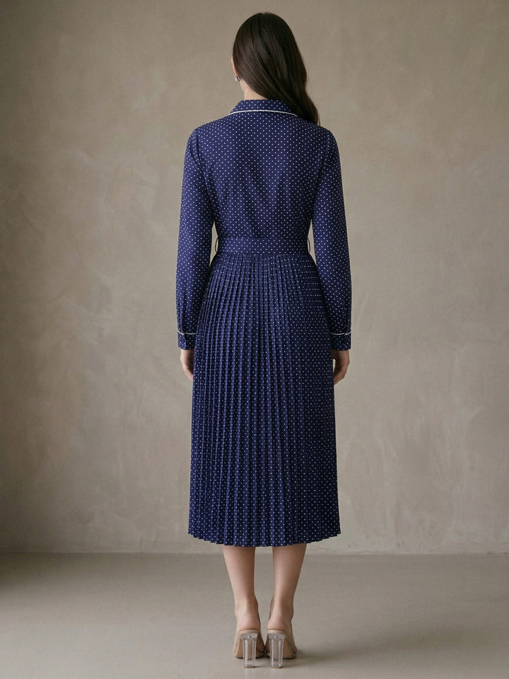 Navy Blue Long Shirt Dress