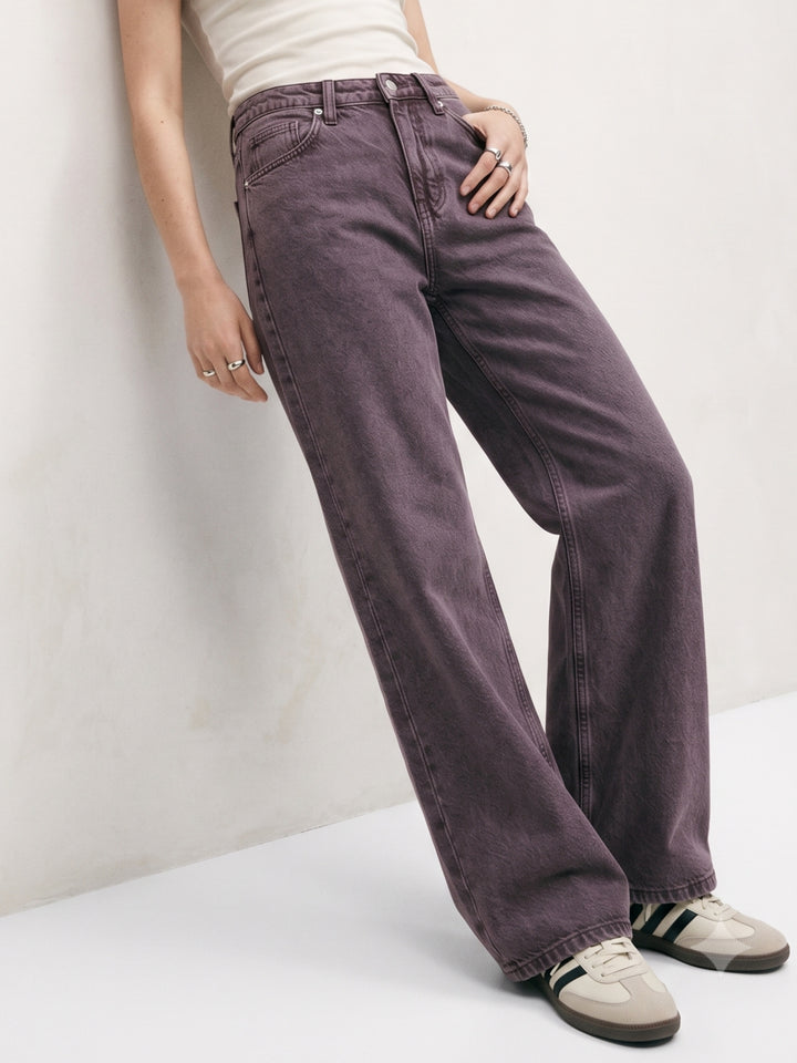 Mocha Brown High-Rise Straight Fit Jeans