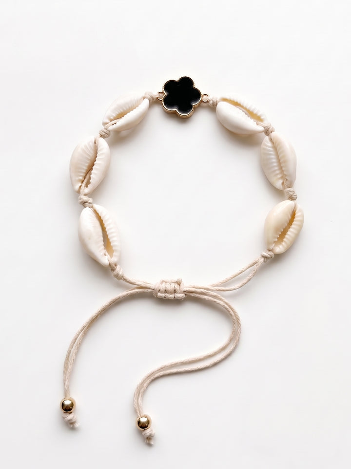 Gold Shell And Flower Charm Bracelet