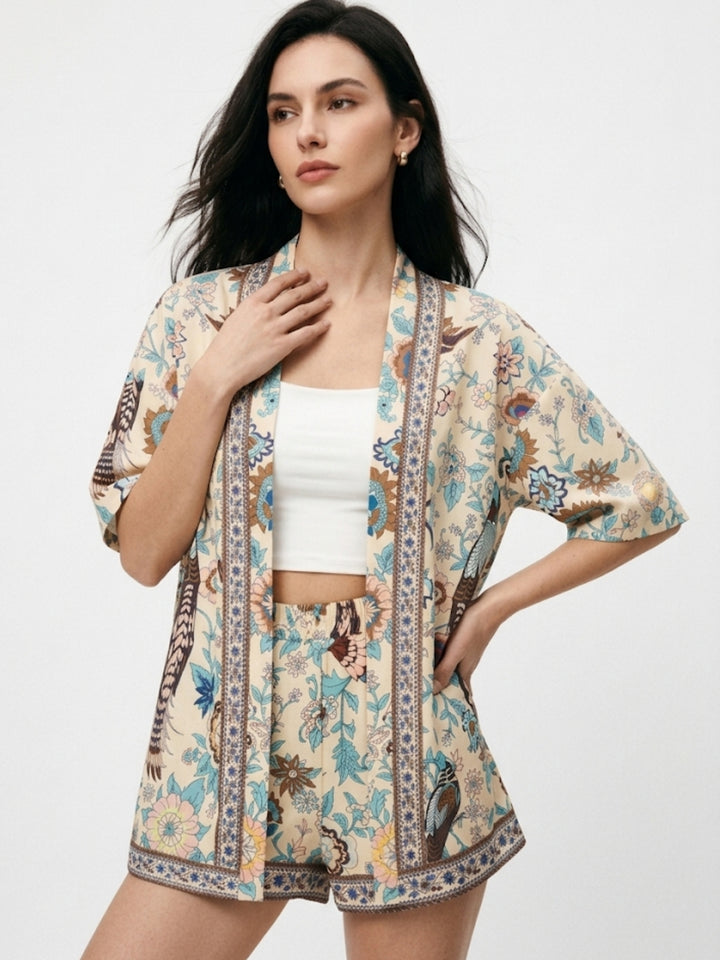 Multi Printed Vacay Shirt And Shorts Co-Ord Set