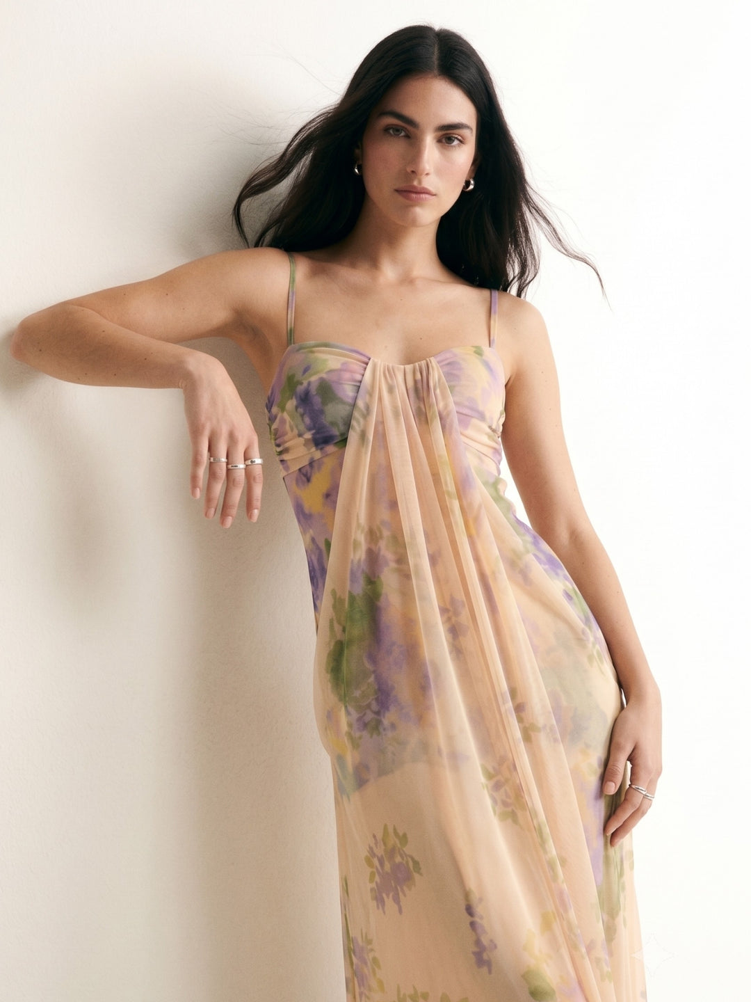 Multi Printed Draped Tube Dress