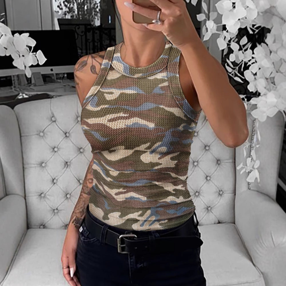Multi Camo Print Tank Top