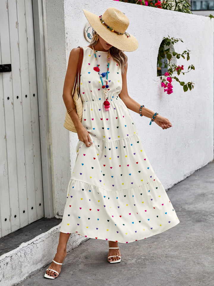 White Sleeveless Fit And Flare Dress