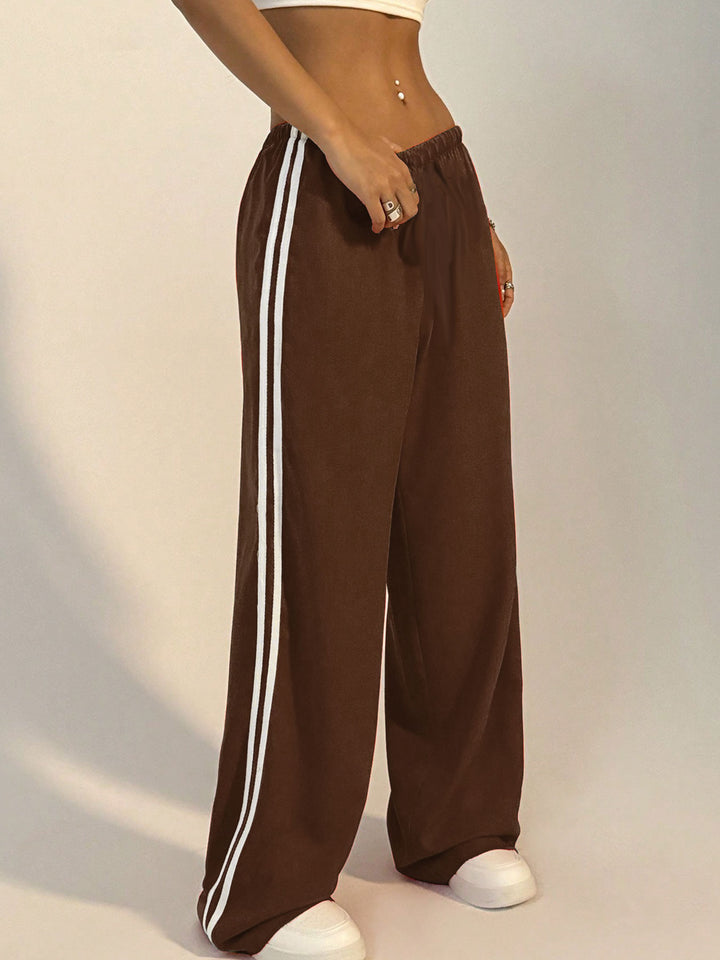 Brown Varsity Side Stripe Sweatpants