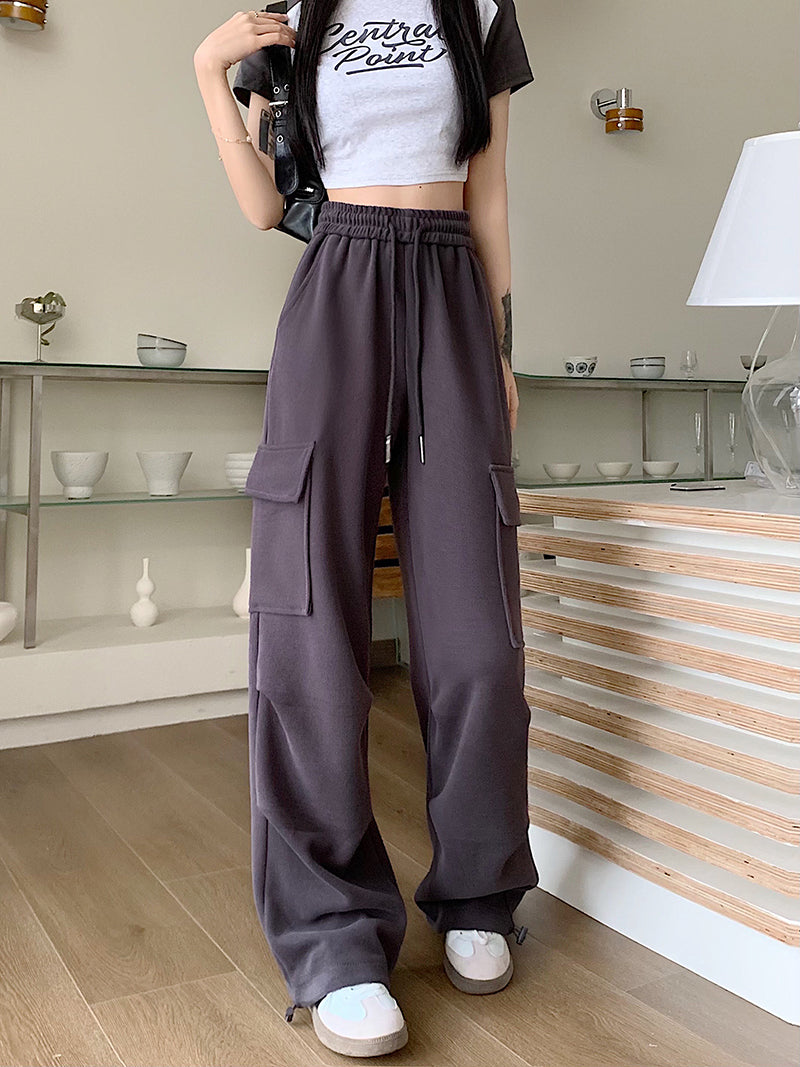 Charcoal Solid Pin Tucked Sweatpants