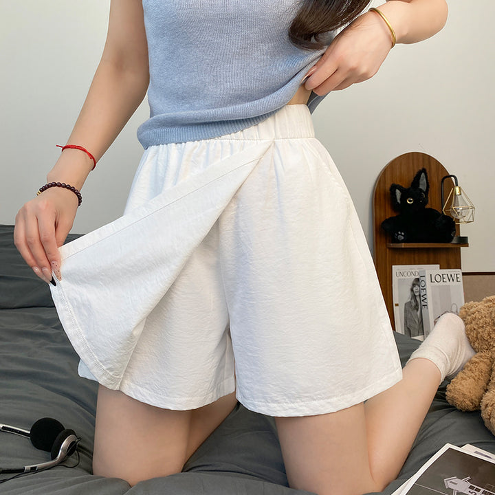White Relaxed Fit Elasticated Skorts