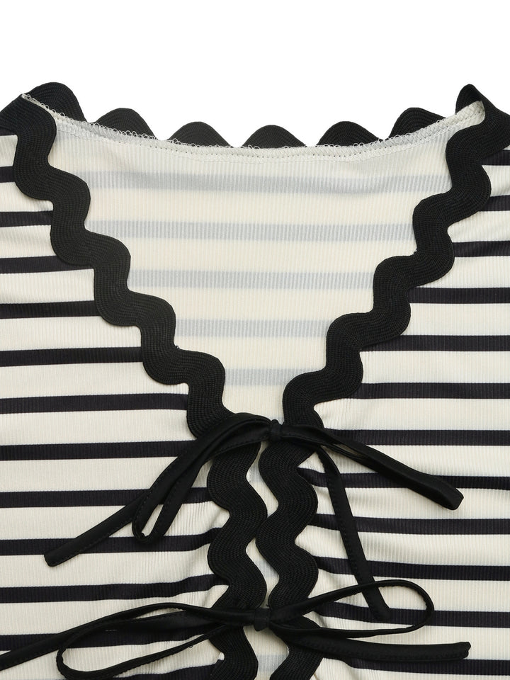 White Zig-Zag Hem Shirt And Shorts Set