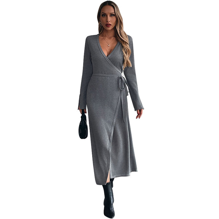 Grey Wrap Dress