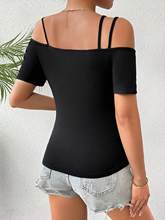 Black Cold Shoulder Cut-Out Detail Top