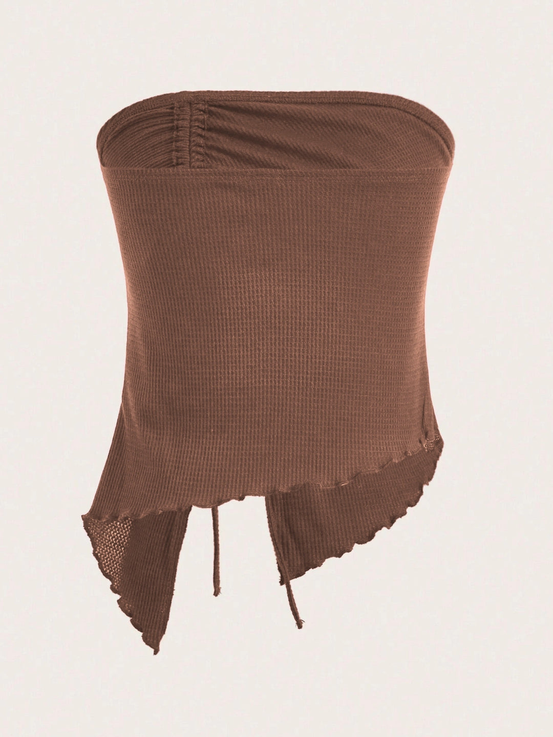 Brown Ruched Tube Top
