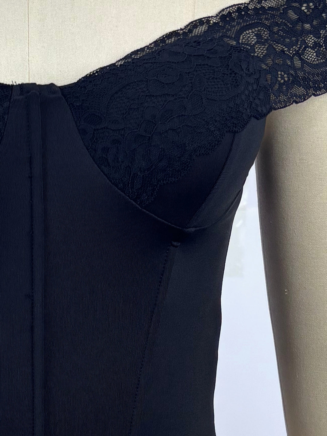 Black Lace Off-Shoulder Corset Styled Top