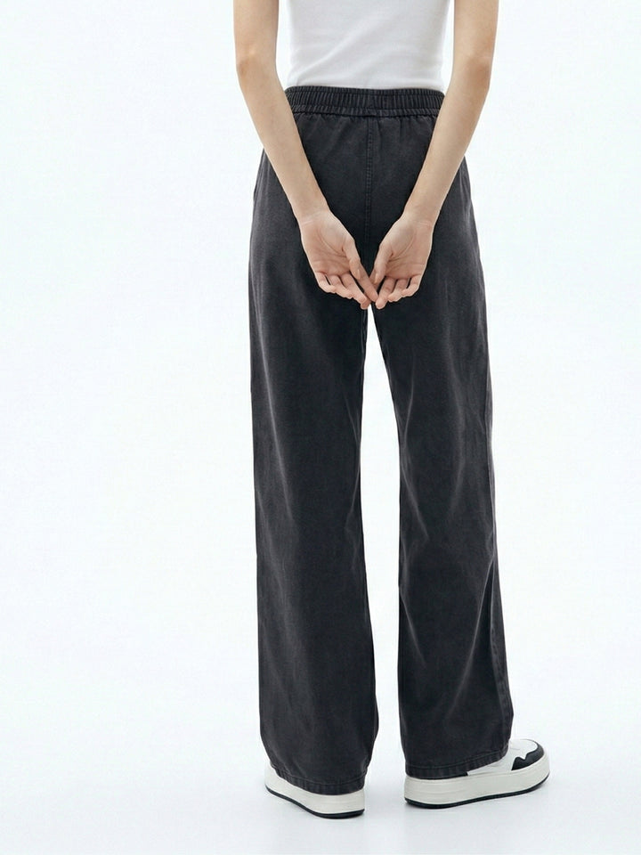Black High Waist Pleated Wide Leg Pant