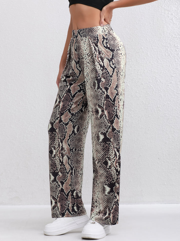 Grey Snake Print Trousers