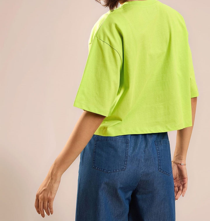 Green Short Sleeve Printed Graphic Tshirt