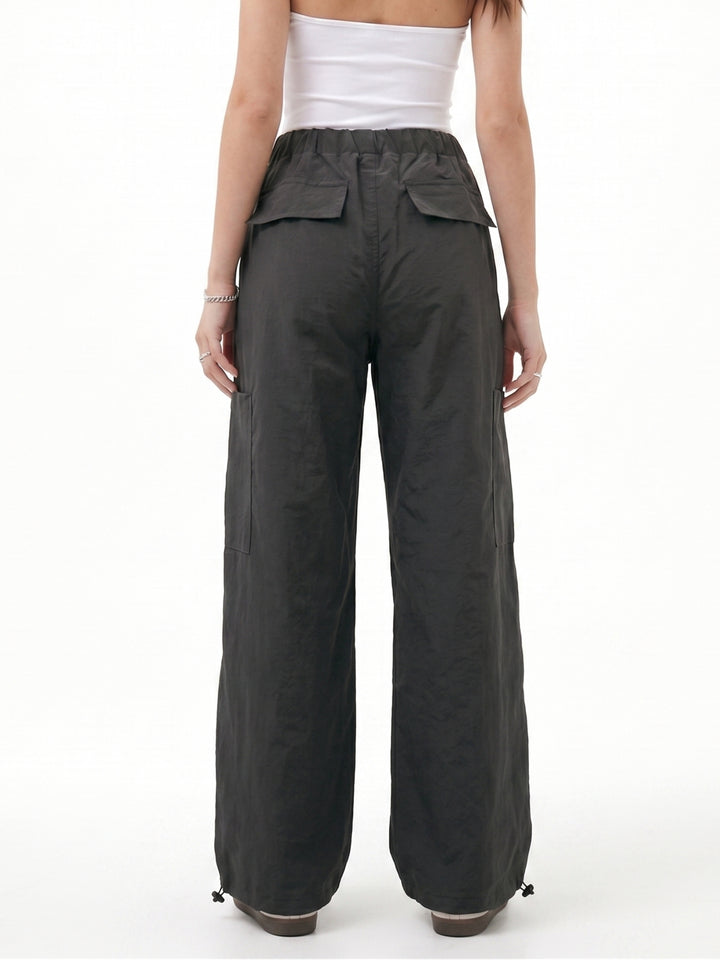 Grey High Waist Parachutes Pant