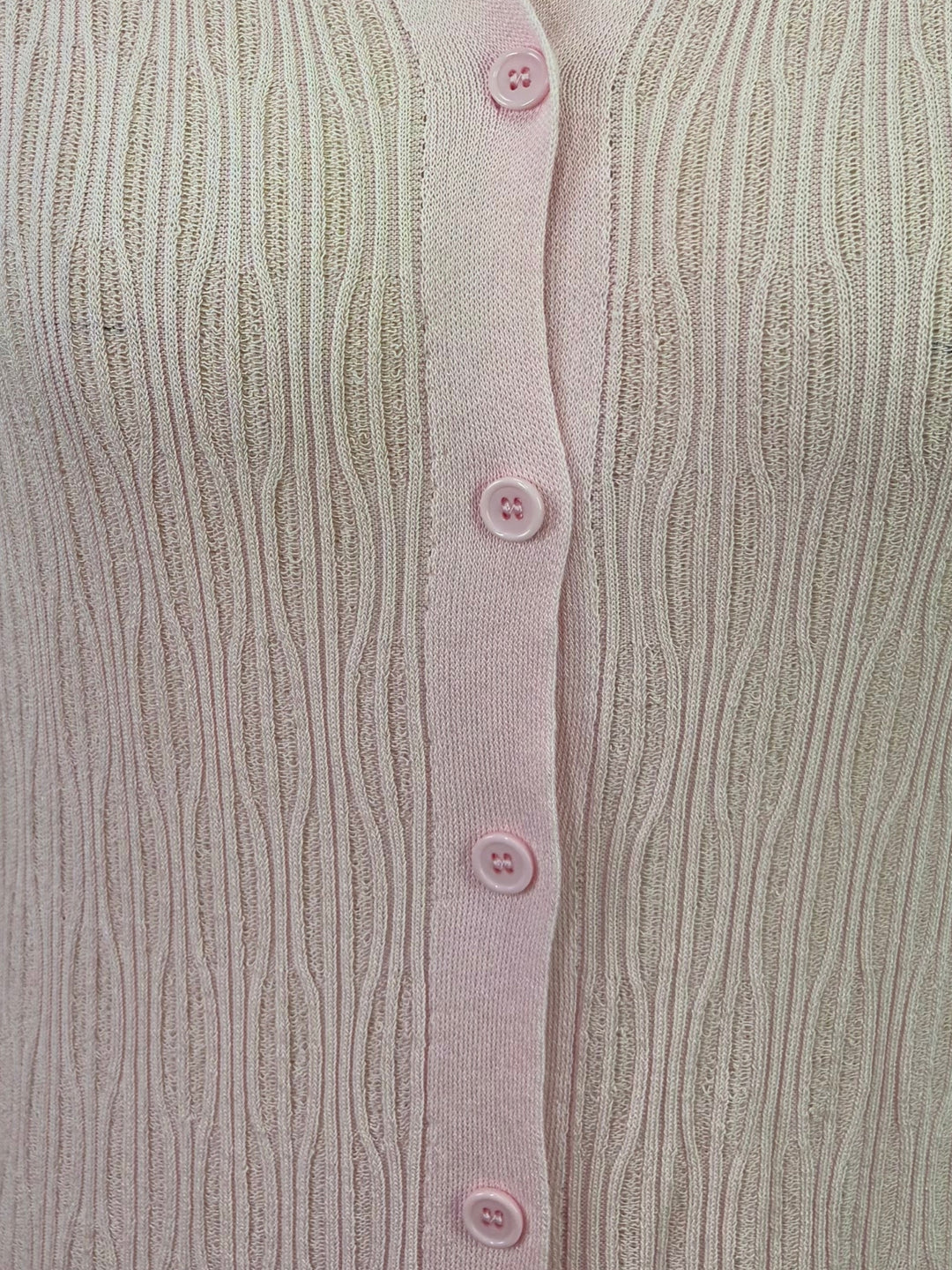 Pink Abstract Textured Cardigan Styled Top