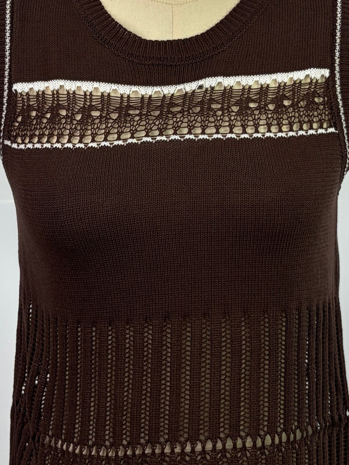 Brown Multi Striped Tank Top