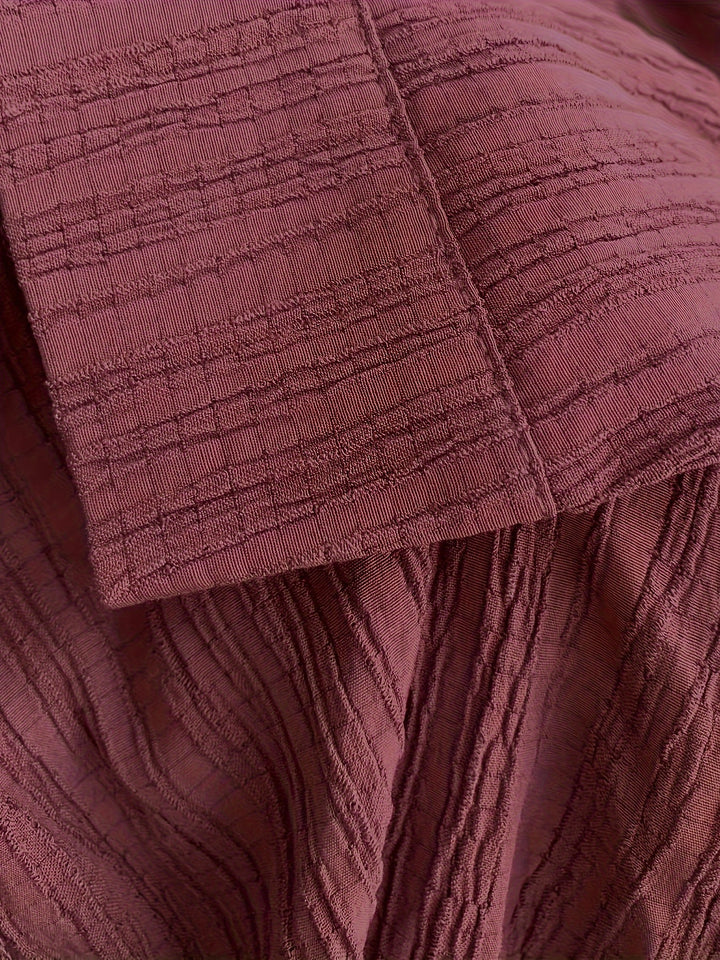 Maroon Textured Button Down Shirt