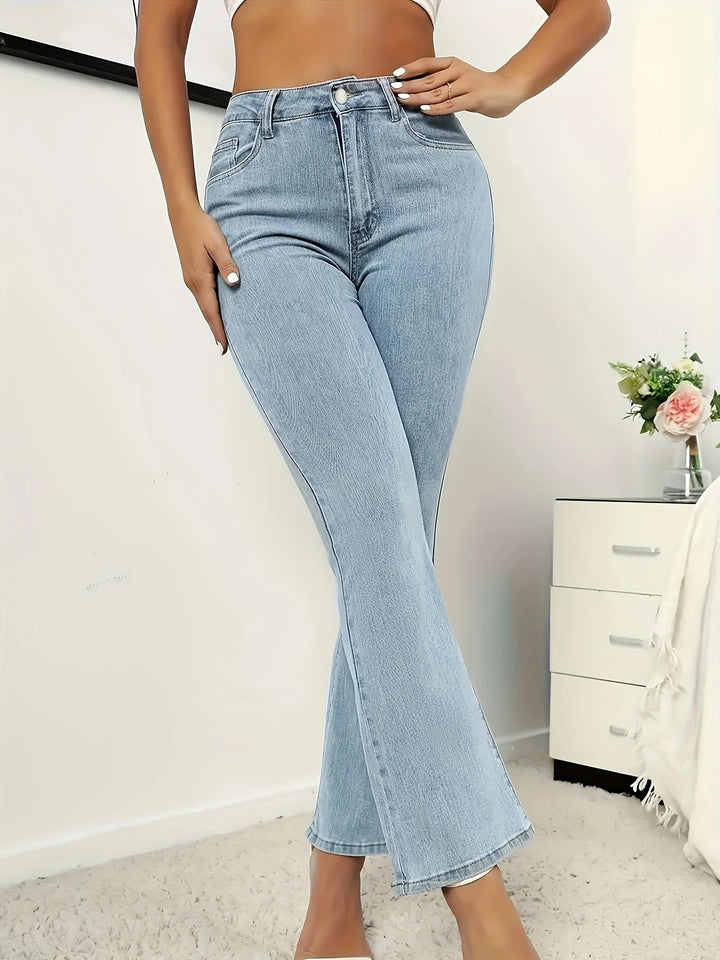 Light Blue Embroidered Detailed Pocket Jeans