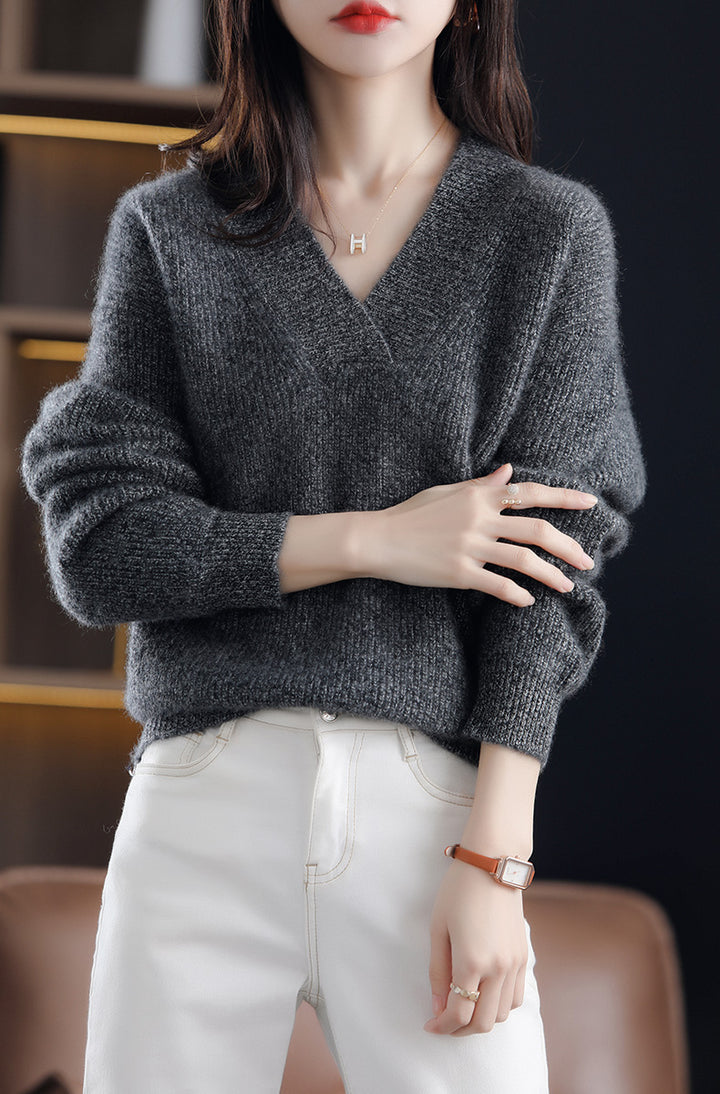 Charcoal Full Sleeve V Neck Sweater