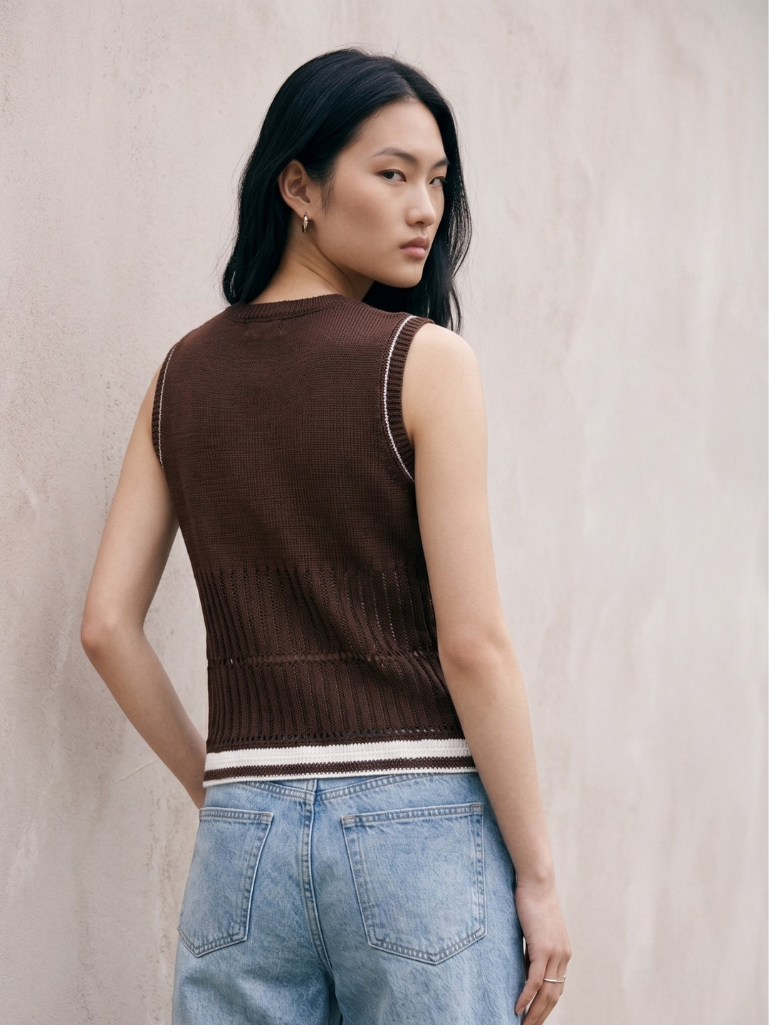 Brown Multi Striped Tank Top