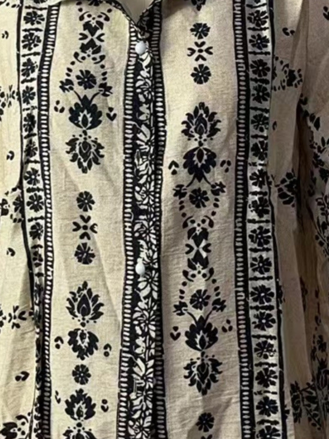 Cream Abstract Printed Blousson