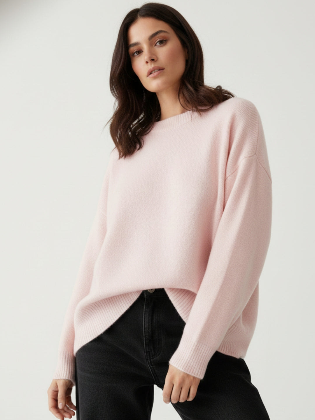 Pink Full Sleeve Round Neck Sweatshirt
