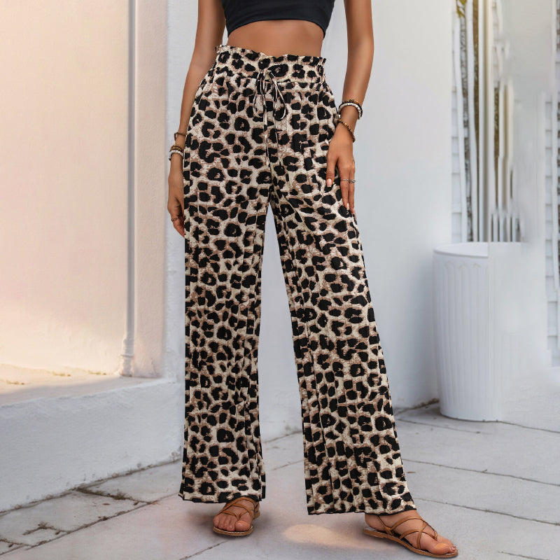 Black Animal Printed Pants