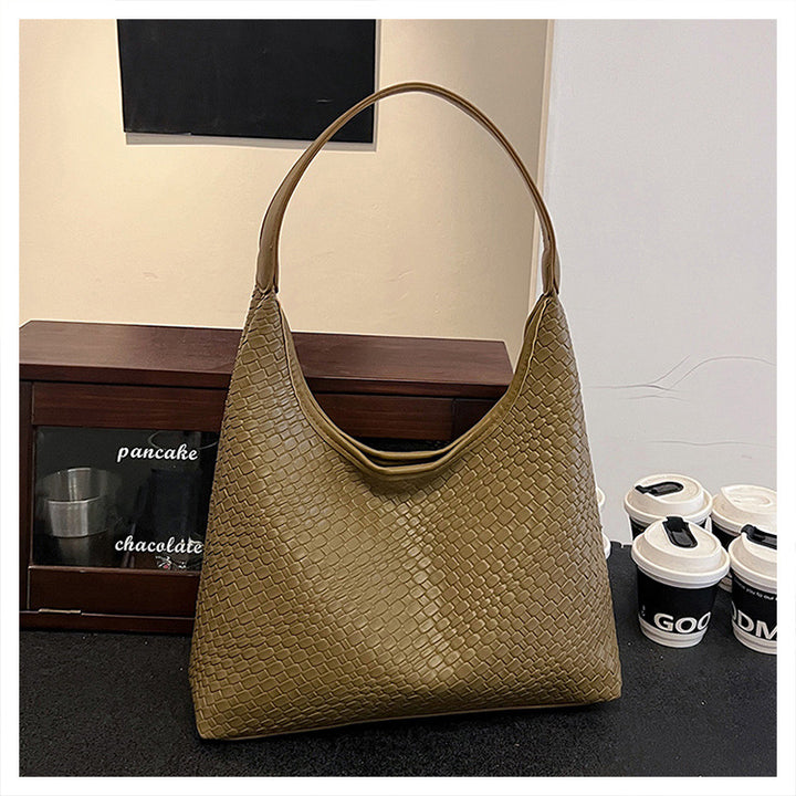 Olive Textured Curved Shoulder Carry