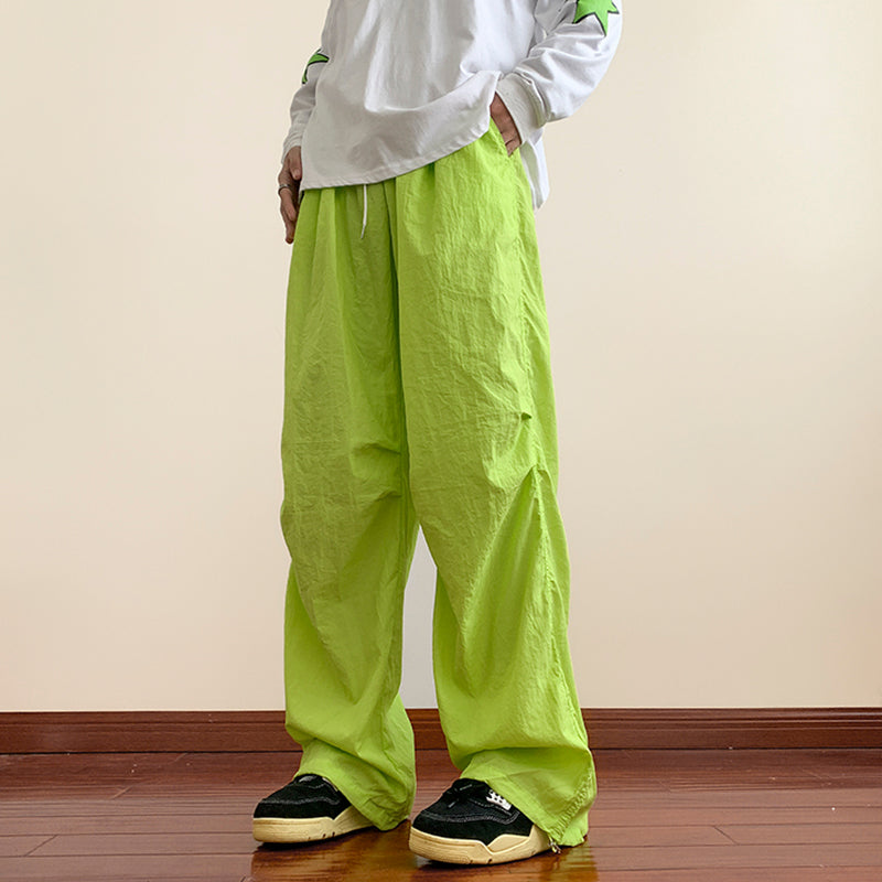Green Pleated Elasticated Trousers
