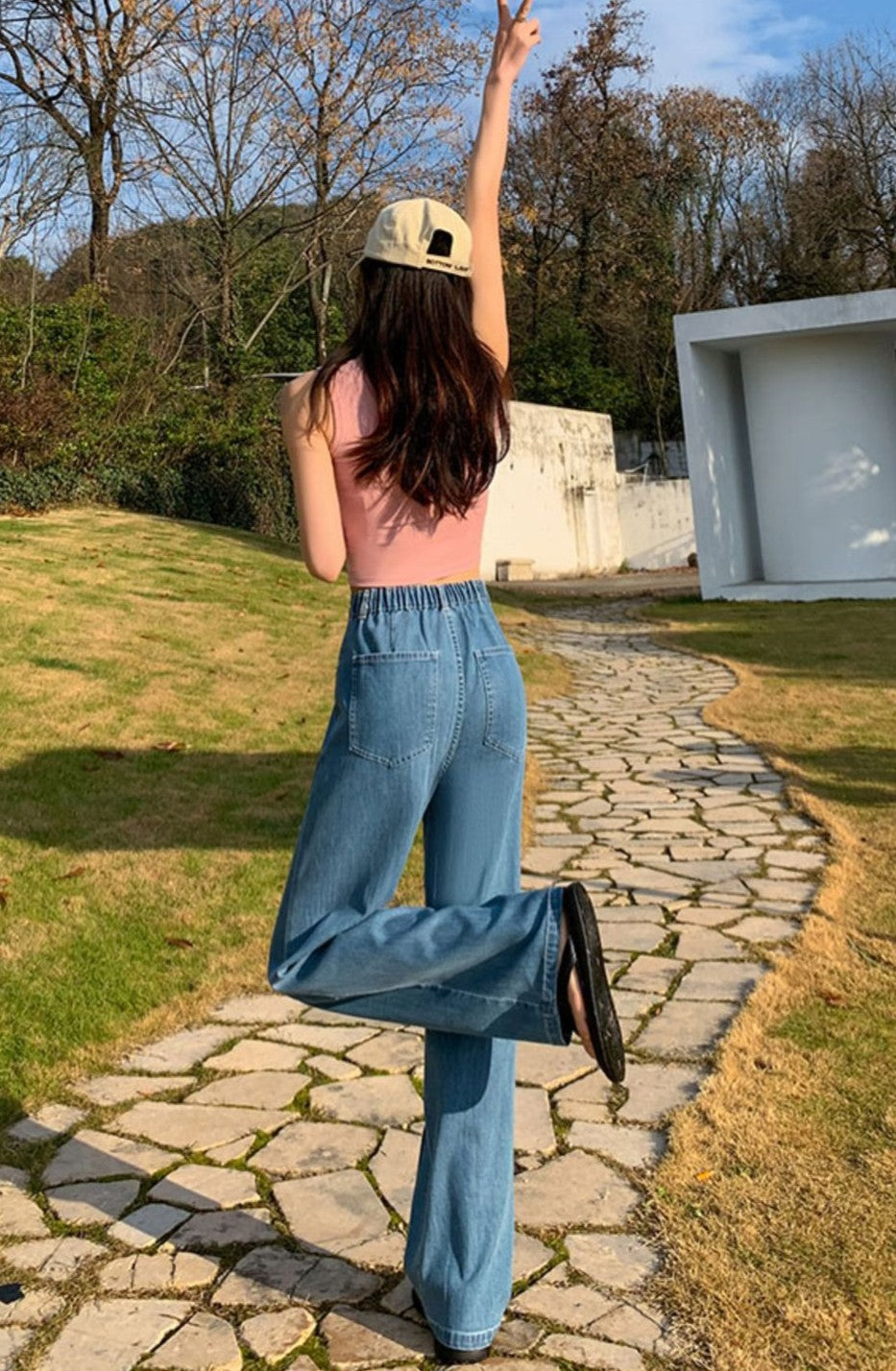 Blue Straight Fit Pin-Solid Jeans