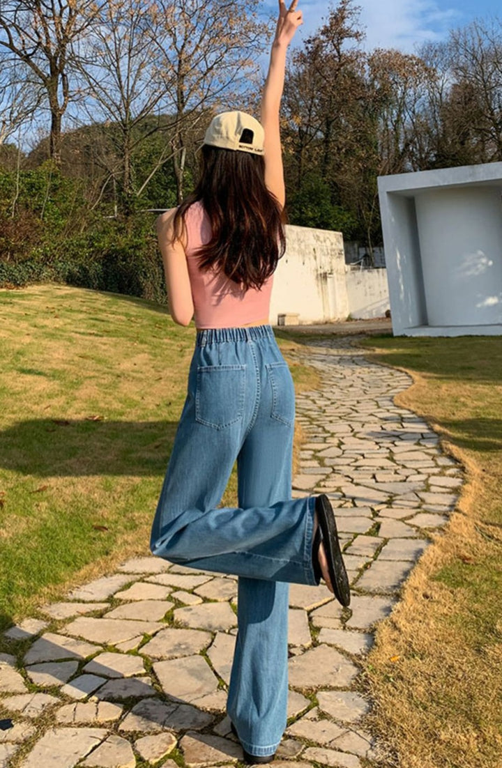 Blue Straight Fit Pin-Solid Jeans