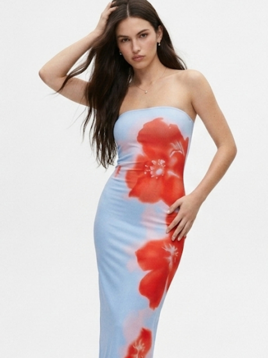 Blue Straight Fit Tube Dress