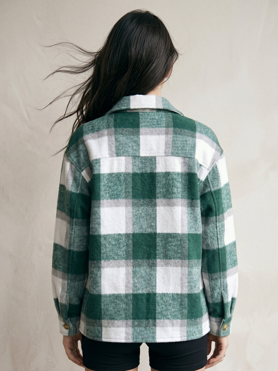 Green Flannel Relaxed Shirt
