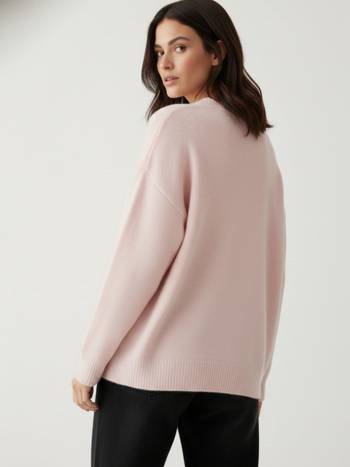 Pink Full Sleeve Round Neck Sweatshirt