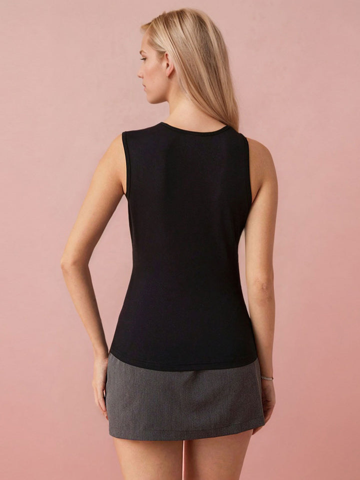 Black One Sleeve Knit Top