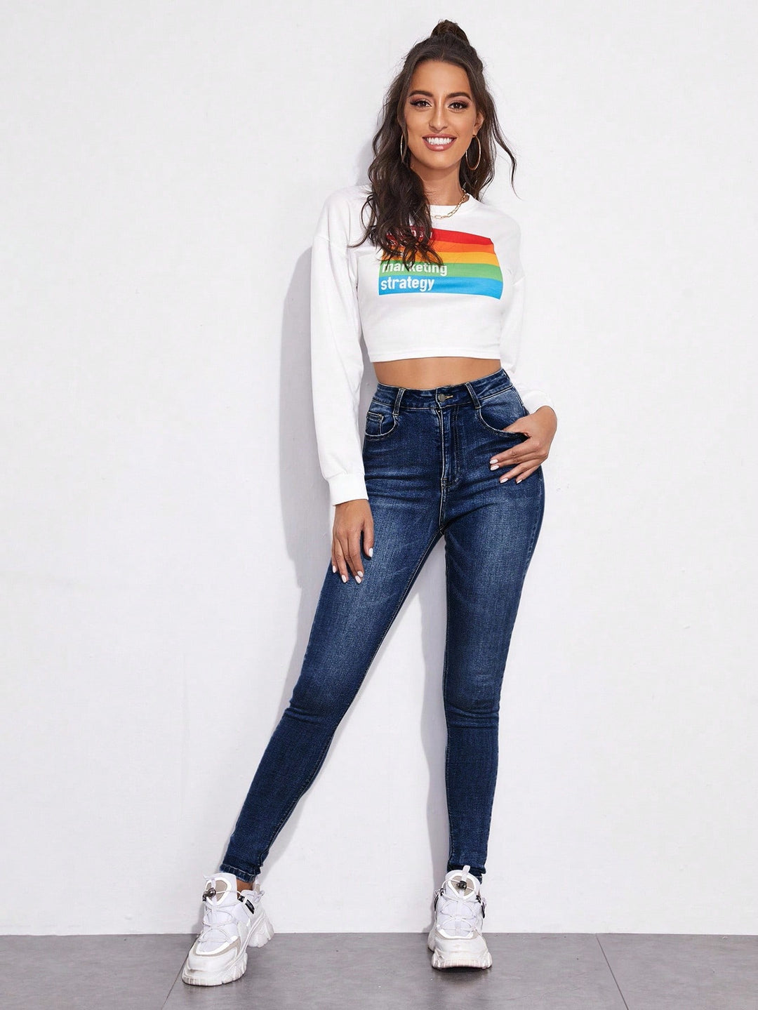 Blue Tinted High Waist Skinny Denim