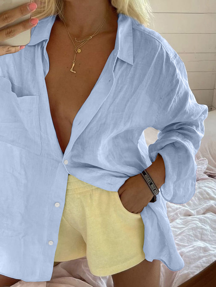 Blue Full Sleeve Button Down Collared Shirt