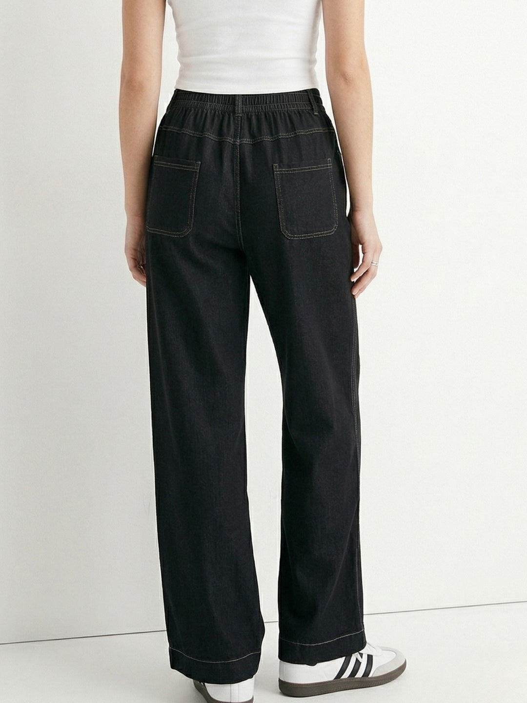 Black High Waist Wide Leg Pant