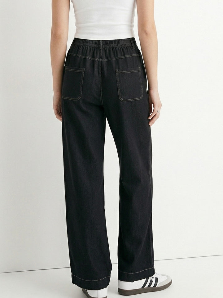 Black High Waist Wide Leg Pant