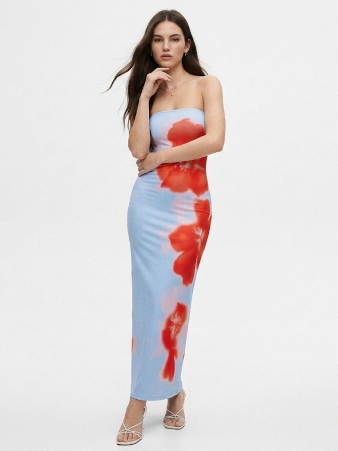 Blue Straight Fit Tube Dress